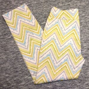 Women's Krazy Larry Pull On Ankle Pants, Blue/Green Chevron, Size 2